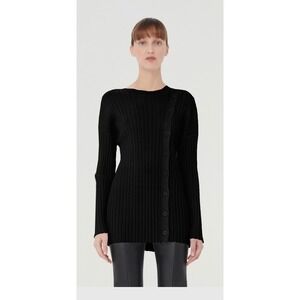 WOLFORD Merino Detach Top Long Sleeve Large Black NEW Wool Sweater Designer